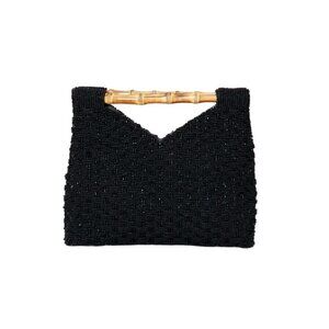 NWT Beaded purse w/ bamboo handles